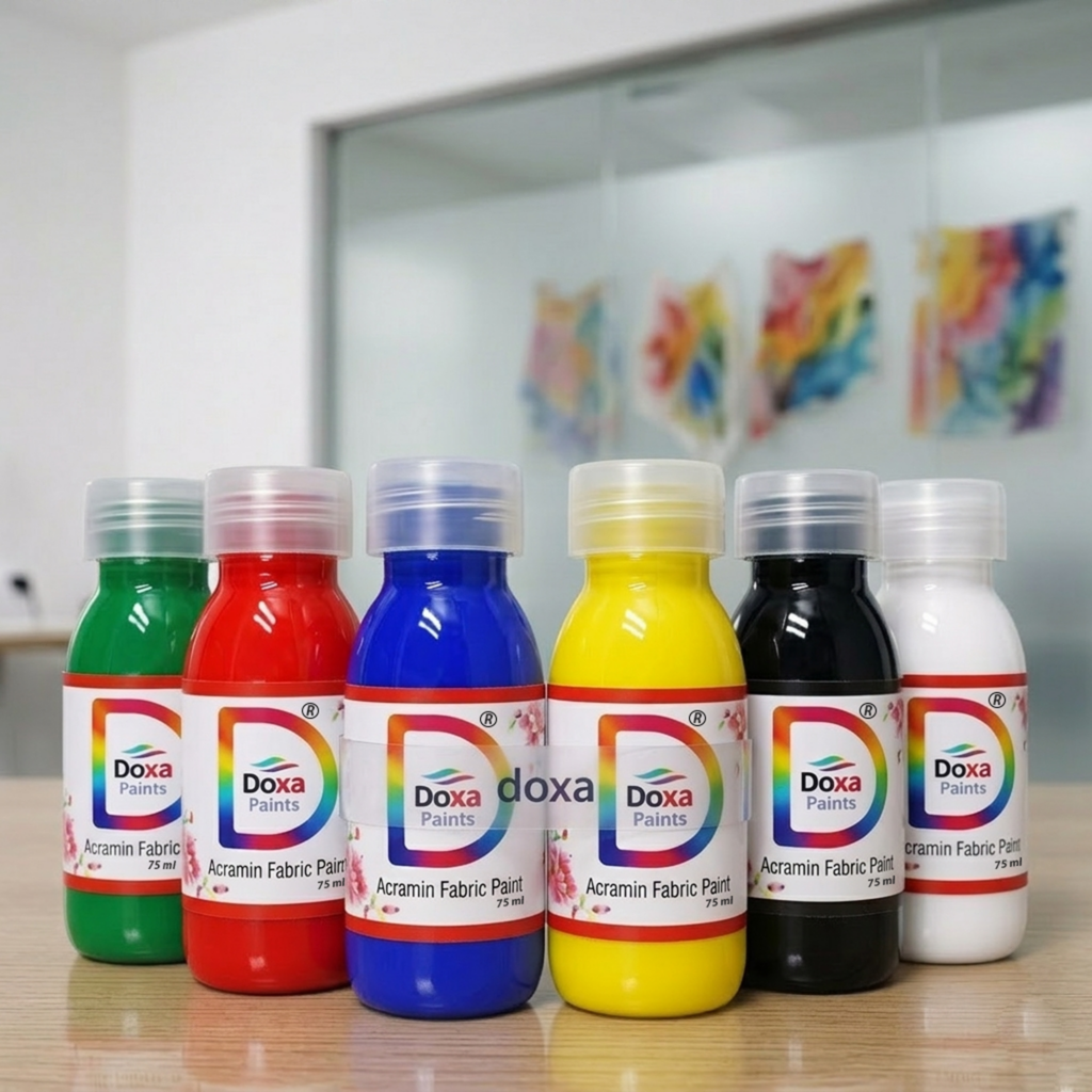 Acramin Fabric Paints by Doxa for fabric painting on cotton, canvas, and textiles